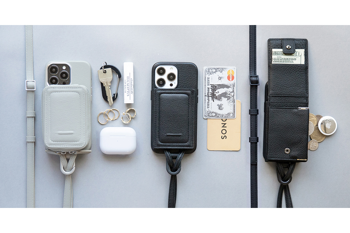 土屋鞄、iPhone 14対応スマホショルダー 長さ調節可能ストラップに