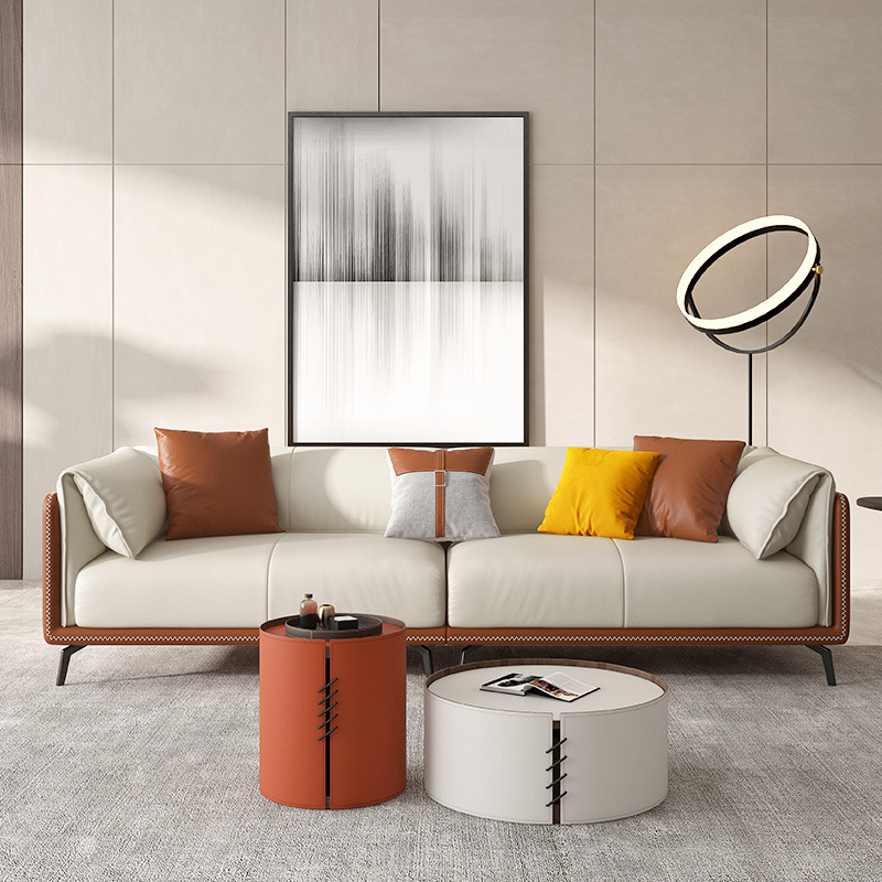 高級感のあるイタリアン革製ソファ おしゃれな4人掛けソファ オーダー