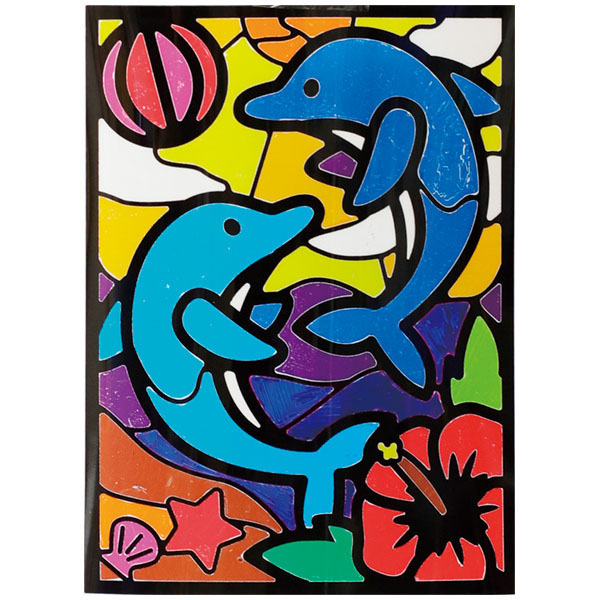 UCHIDASウチダスこすって簡単ステンドグラス イルカ 80131