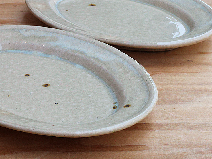 中村哲雄・粉引オーバル皿／中皿/中鉢｜和食器・種類／和食器通販