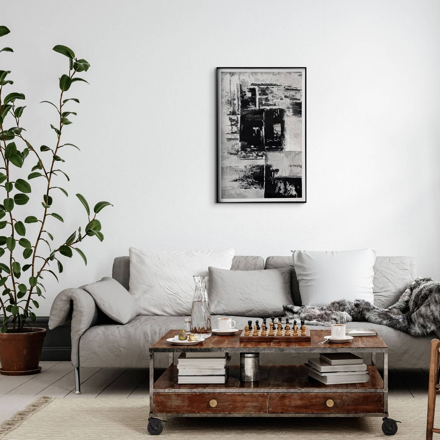 CONTRAST - モノトーン調のクールな油絵 壁掛けアート – TOWARDS (トーズ）