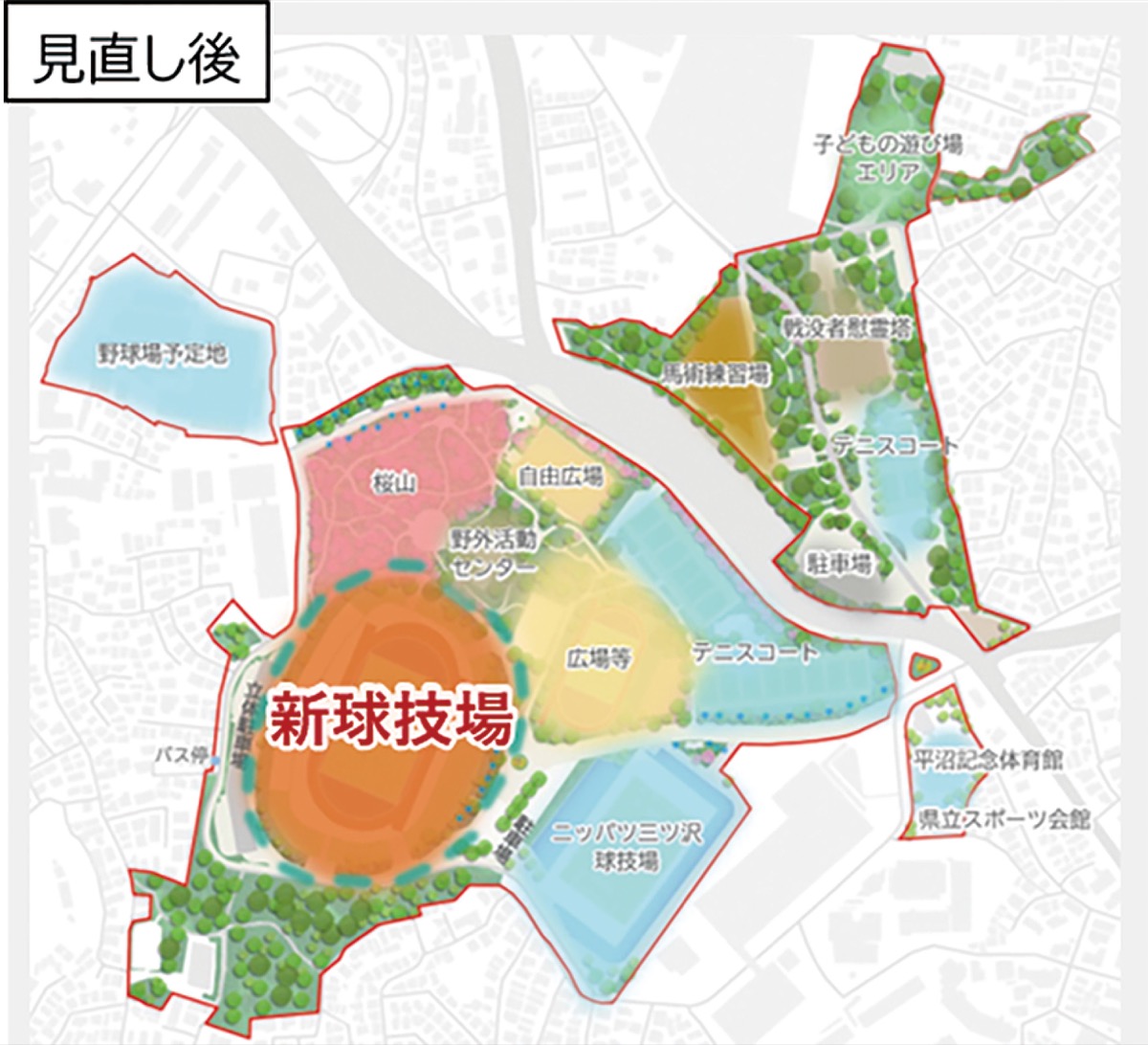 三ツ沢公園再整備見直し 陸スタを新球技場に 陸上競技場は泉区に新設