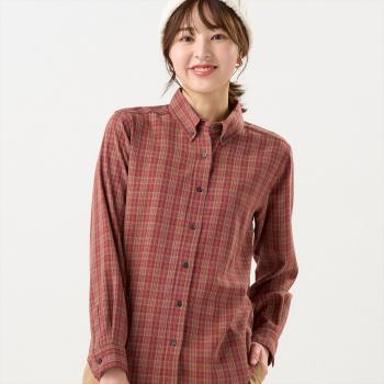 Pitta Re:)】 カジュアルシャツ チェック柄 ボタンダウン衿 長袖