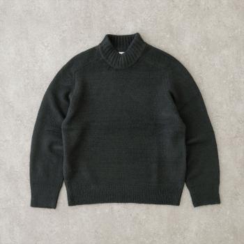 ブラッシュヤーンラグランモックネックニット＜グリーン＞(S グリーン