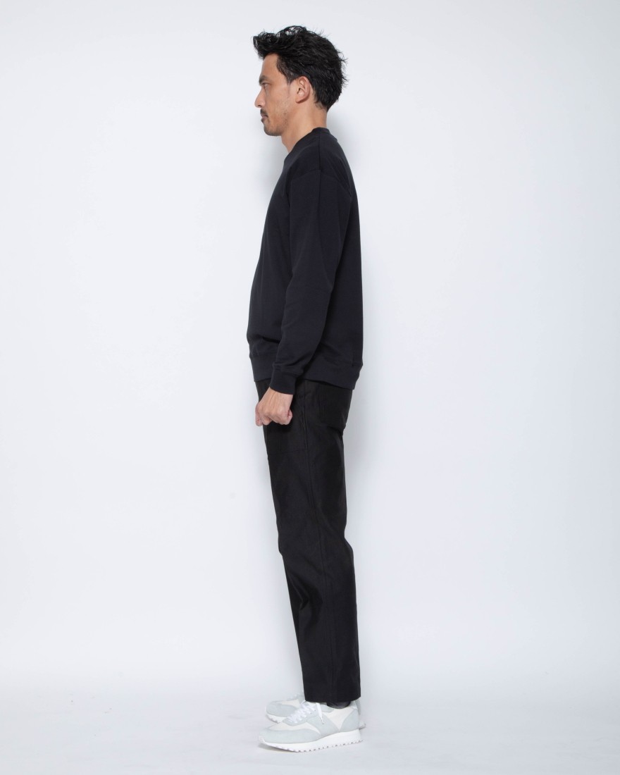 ブラッシュドリブ裏起毛ハイゲージロングスリーブ スウェット｜three