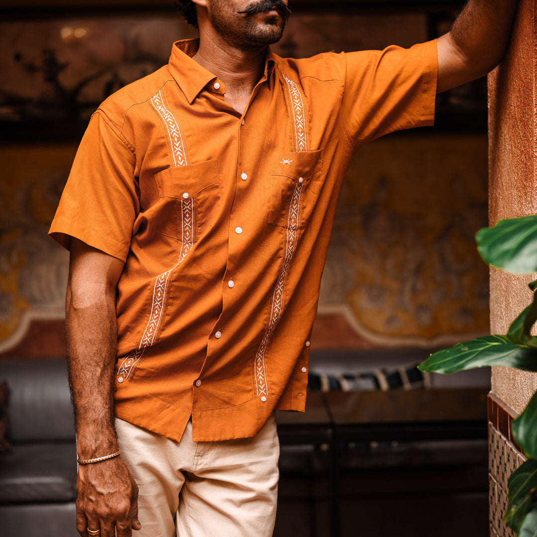 Tejas Guayabera - Burnt Orange – Texas Standard