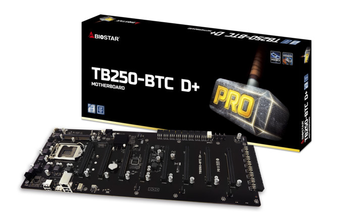 BIOSTAR Launches the TB250-BTC D+ Motherboard With 8-way GPU
