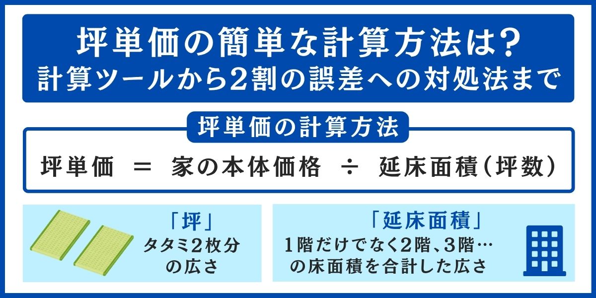 坪単価の簡単な計算方法は？計算ツールから2割の誤差への対処法まで