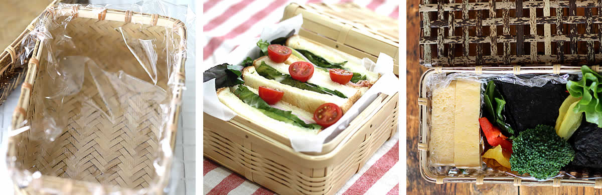 白竹三段弁当箱（角）大 | 虎斑竹専門店 竹虎