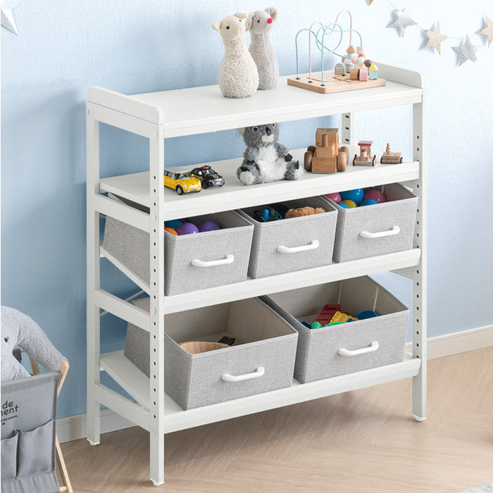 幅80］現役ママが考えた キッズラック 収納ラック付き 高さ20段階調整