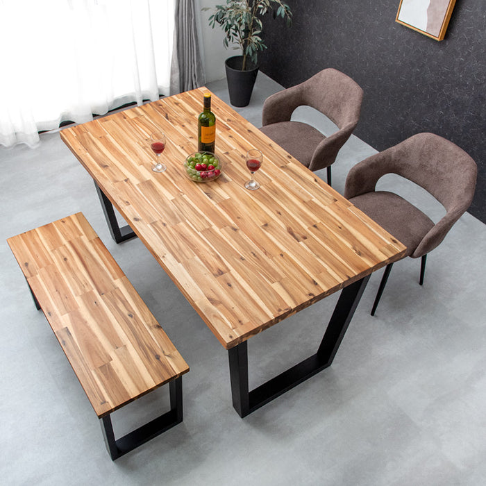 幅140］ダイニングテーブルセット 4人掛け 4点セット 天然木 ベンチ