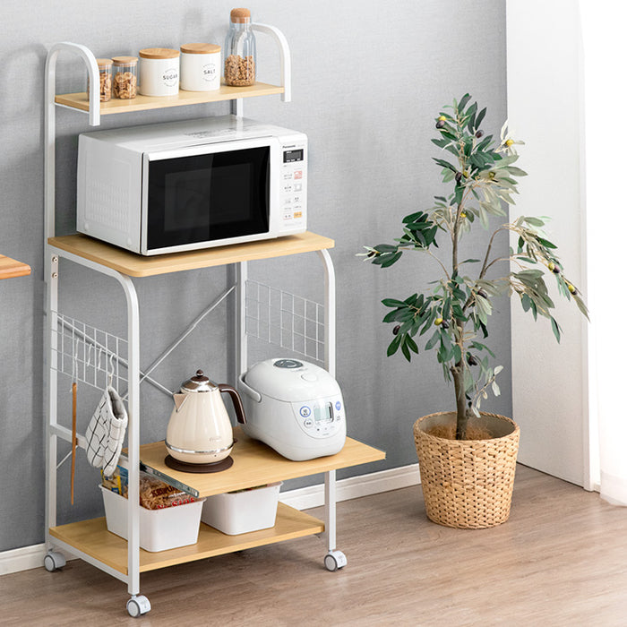 幅60］キッチンラック コンセント付き キャスター/アジャスター