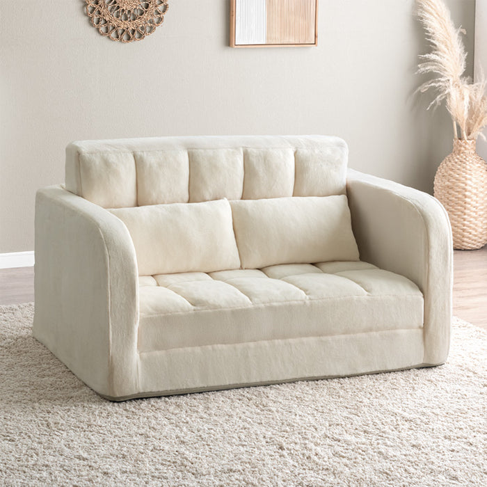 3WAY ソファベッド 2人掛け 肘付き コンパクト 折りたたみ フロア