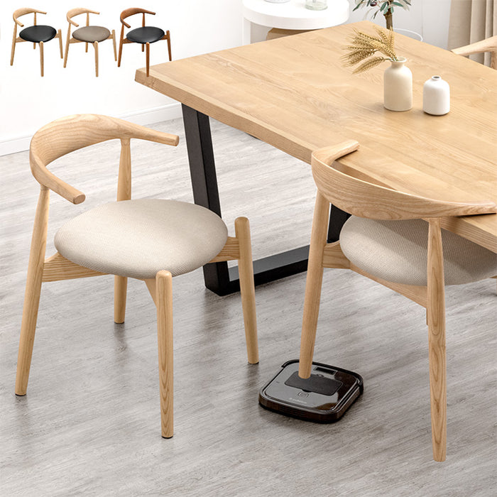 2脚セット］お掃除ロボット対応 ダイニングチェア 完成品 肘付き