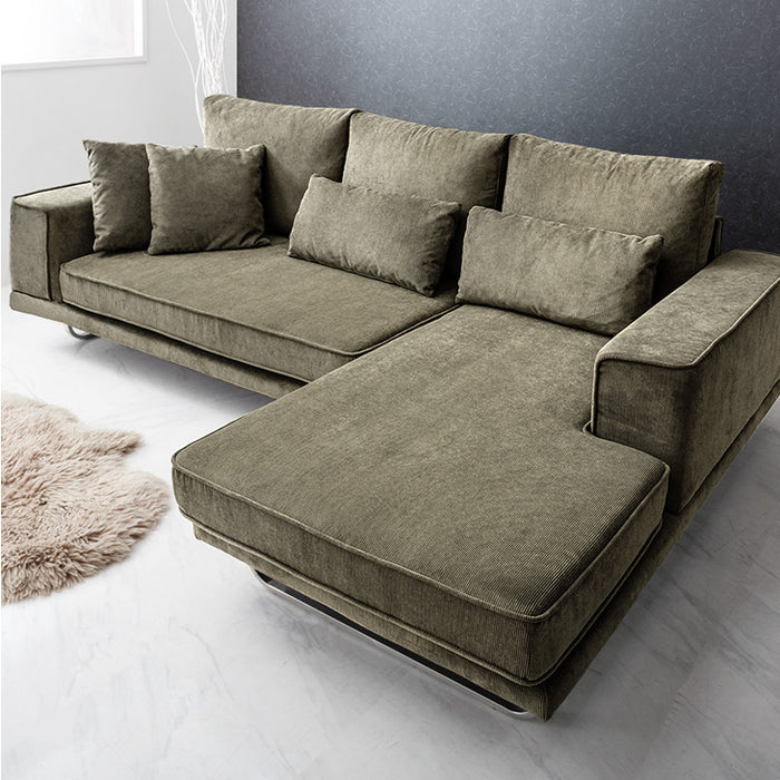 3人掛け 洗える カバーリング コーデュロイ カウチソファ 左右変換OK