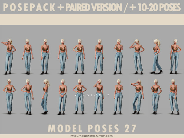 The Sims Resource | Model poses 27 posepack