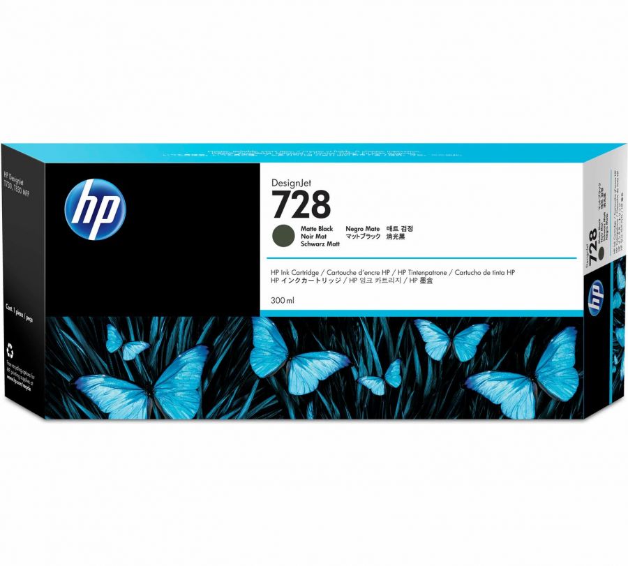 HP 728 300-ml Matte Black DesignJet Ink Cartridge - F9J68A | The