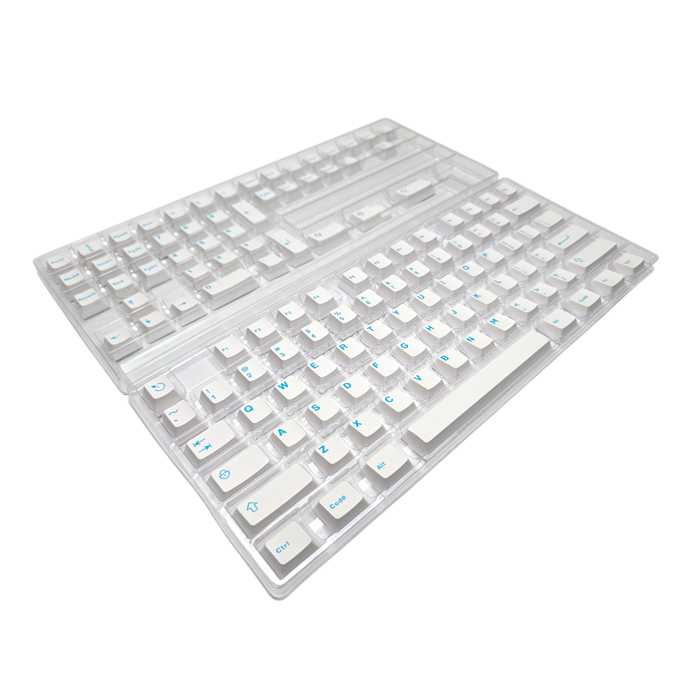 Aqua Clarity (Teal on White) ABS Cherry MX Keycap Set – Thock King