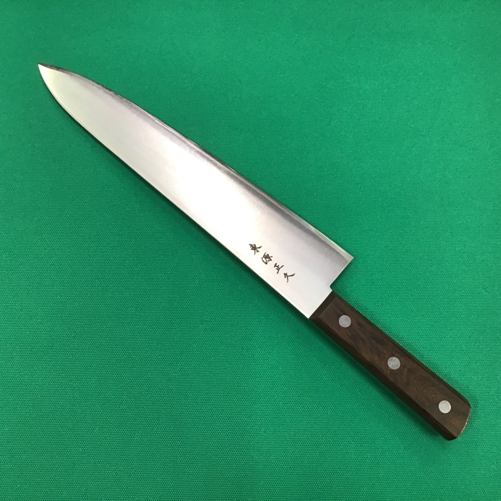 脂に滑りにくい 中厚牛刀（一枚鋼）｜東京築地の老舗包丁店 東源正久