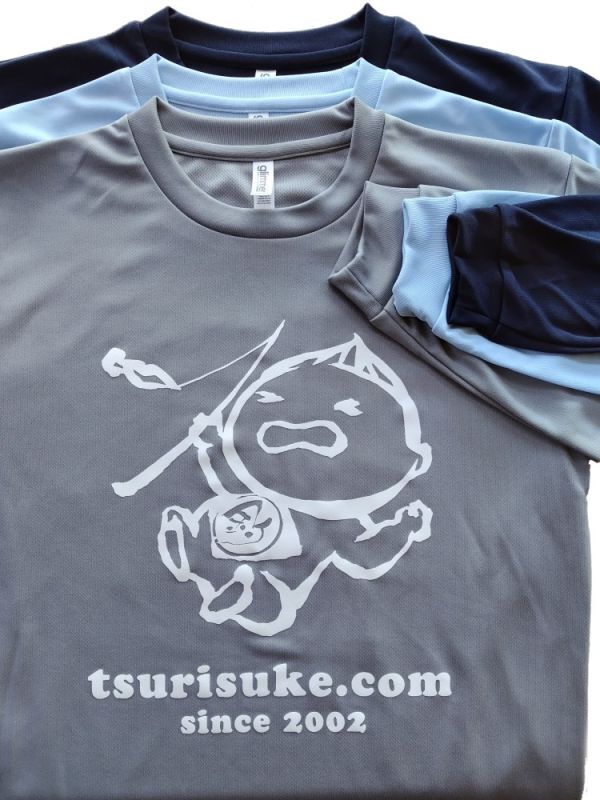 釣り助 オリジナルドライTシャツ：長袖/ネイビー/Lサイズ□ネコポス