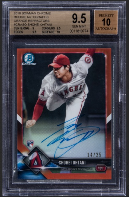 大谷のNo1ルーキーカードは「2018 Bowman」の「 Chrome」に決定