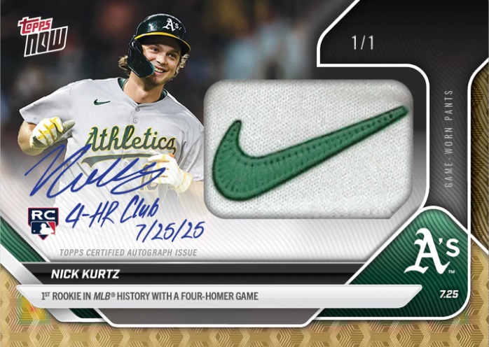 ニック・カーツが4本塁打で話題沸騰！最新TOPPS NOW＆「1stBOWMAN