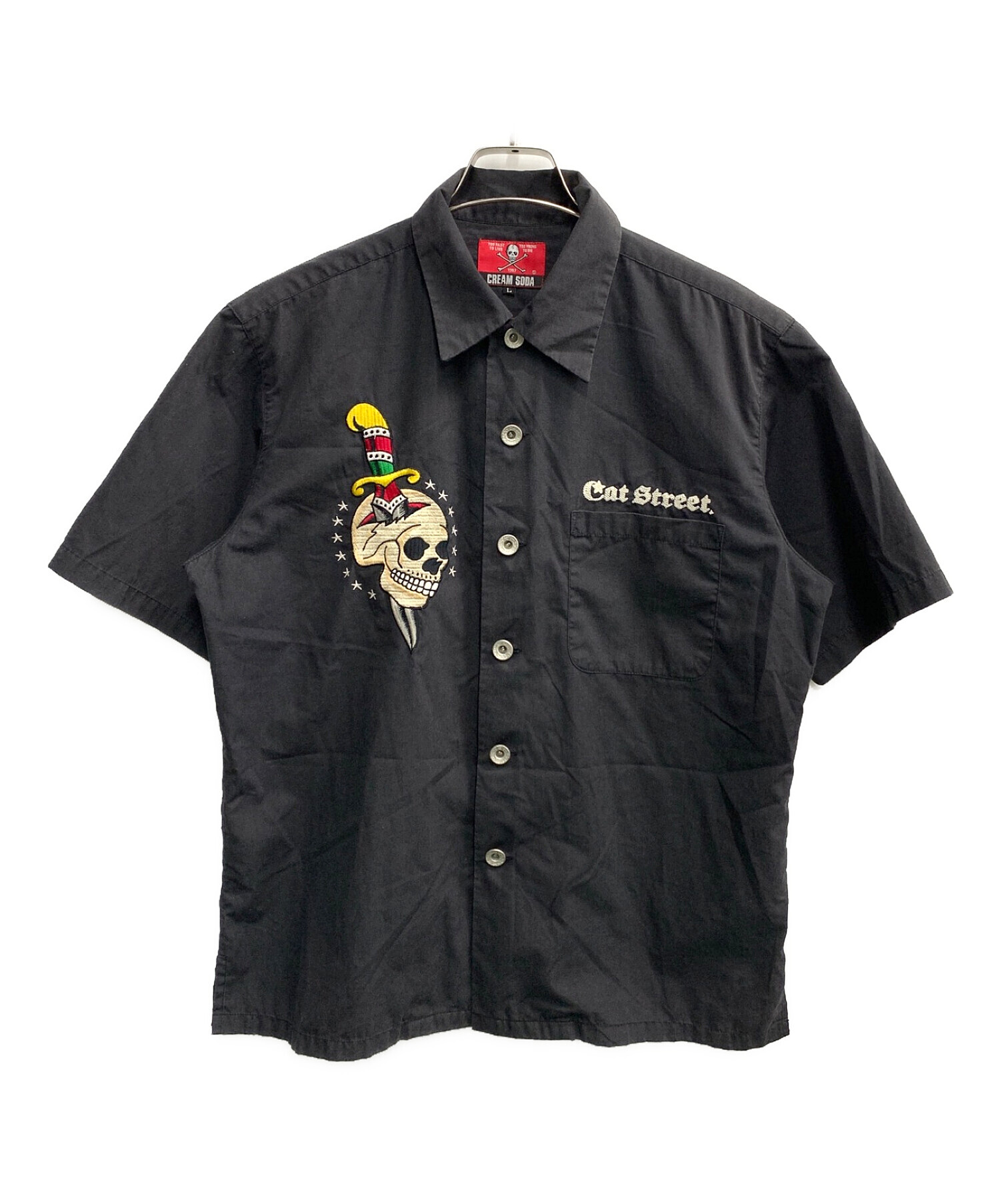 中古・古着通販】CREAM SODA (クリームソーダ) 半袖シャツ ブラック