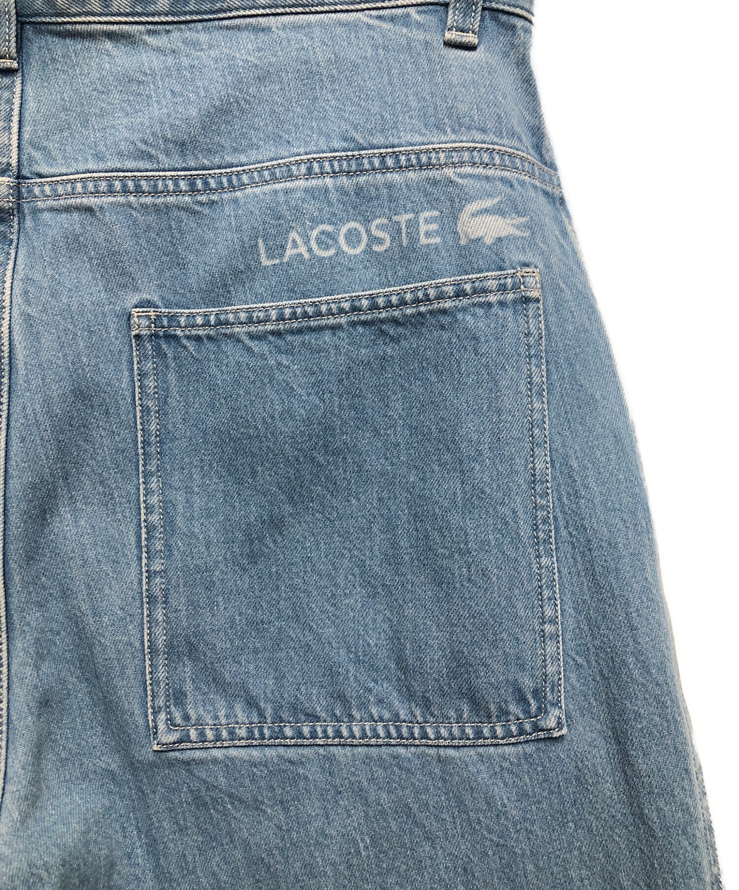 中古・古着通販】LACOSTE (ラコステ) ワイドデニムパンツ ブルー
