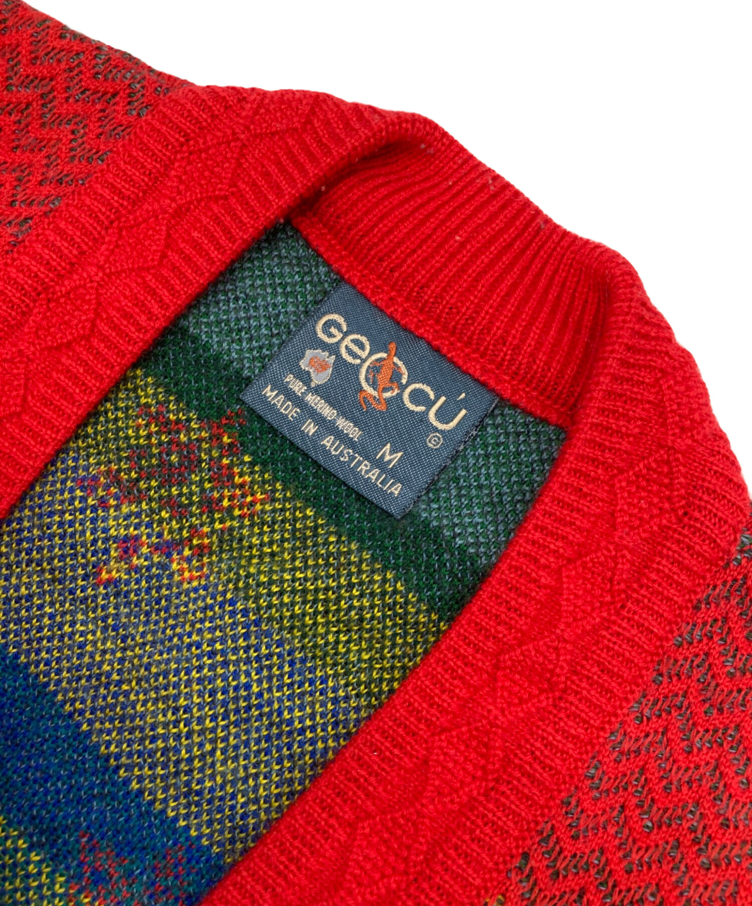 中古・古着通販】GECCU (ゲック) ［古着］3Dニットカーディガン レッド