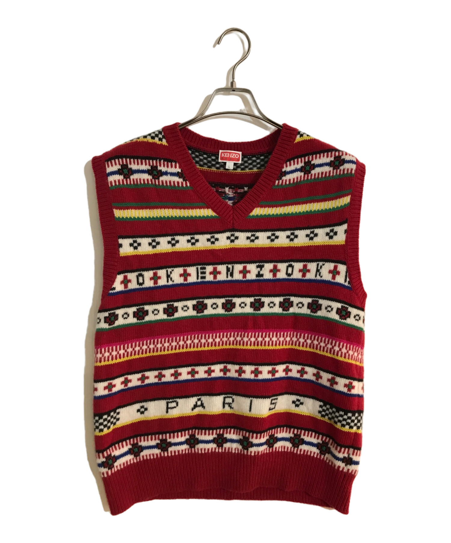 中古・古着通販】KENZO (ケンゾー) Vネック フェアアイル ニットベスト