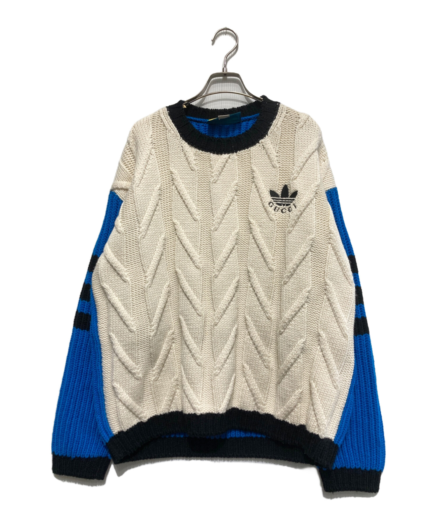 中古・古着通販】GUCCI (グッチ) adidas (アディダス) ロゴ刺繍ニット