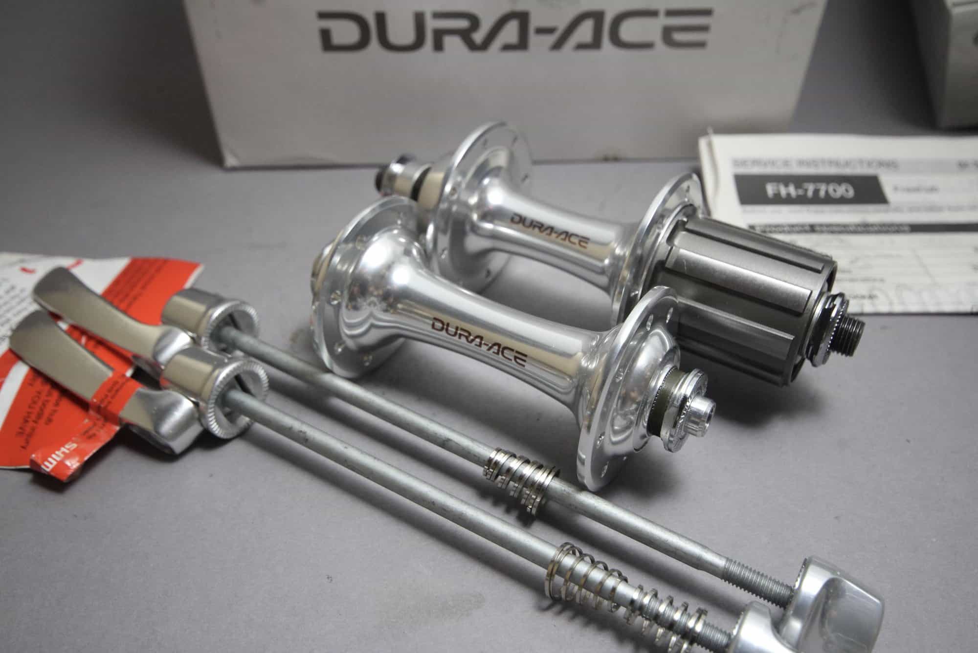 Shimano Dura Ace HB FH 7700 Hub Set / 16 H / 9 Sp / Titanium / NOS