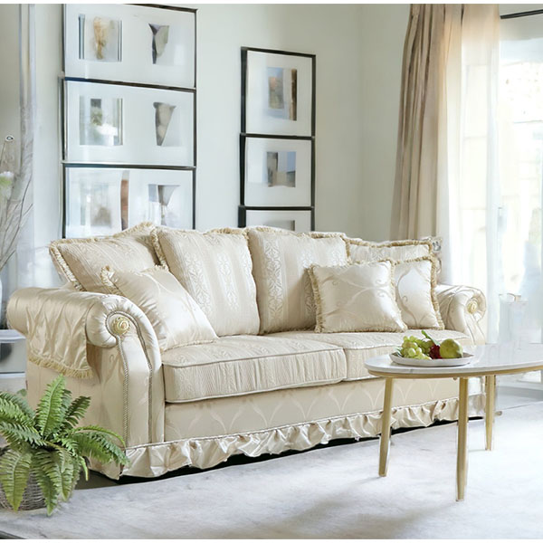 ヨーロピアンクラシック おしゃれな3人掛けソファ（アイボリーゴールド