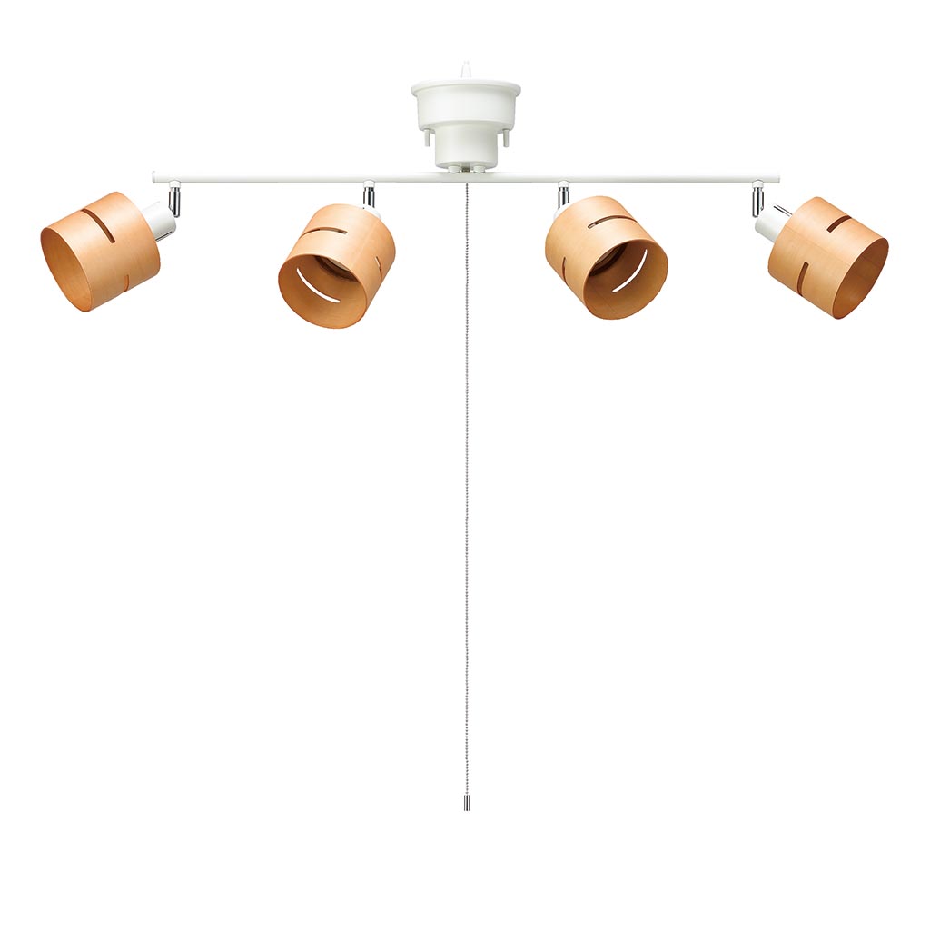 4灯ウッドセードシーリング ナチュラル｜YAZAWA CORPORATION