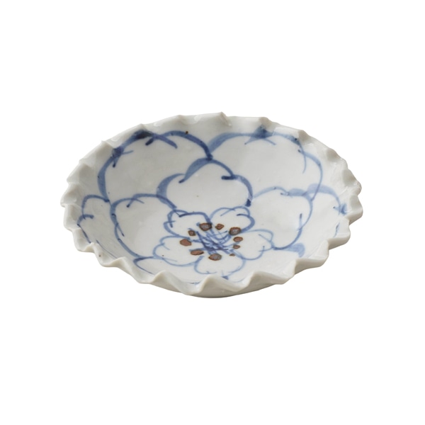 WEB限定】中尾万作 染付花文輪花小皿｜作家もの｜料理家 栗原はるみ