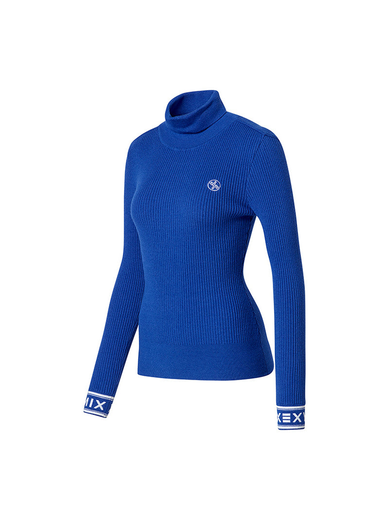 リブ編み タートルネック ニット