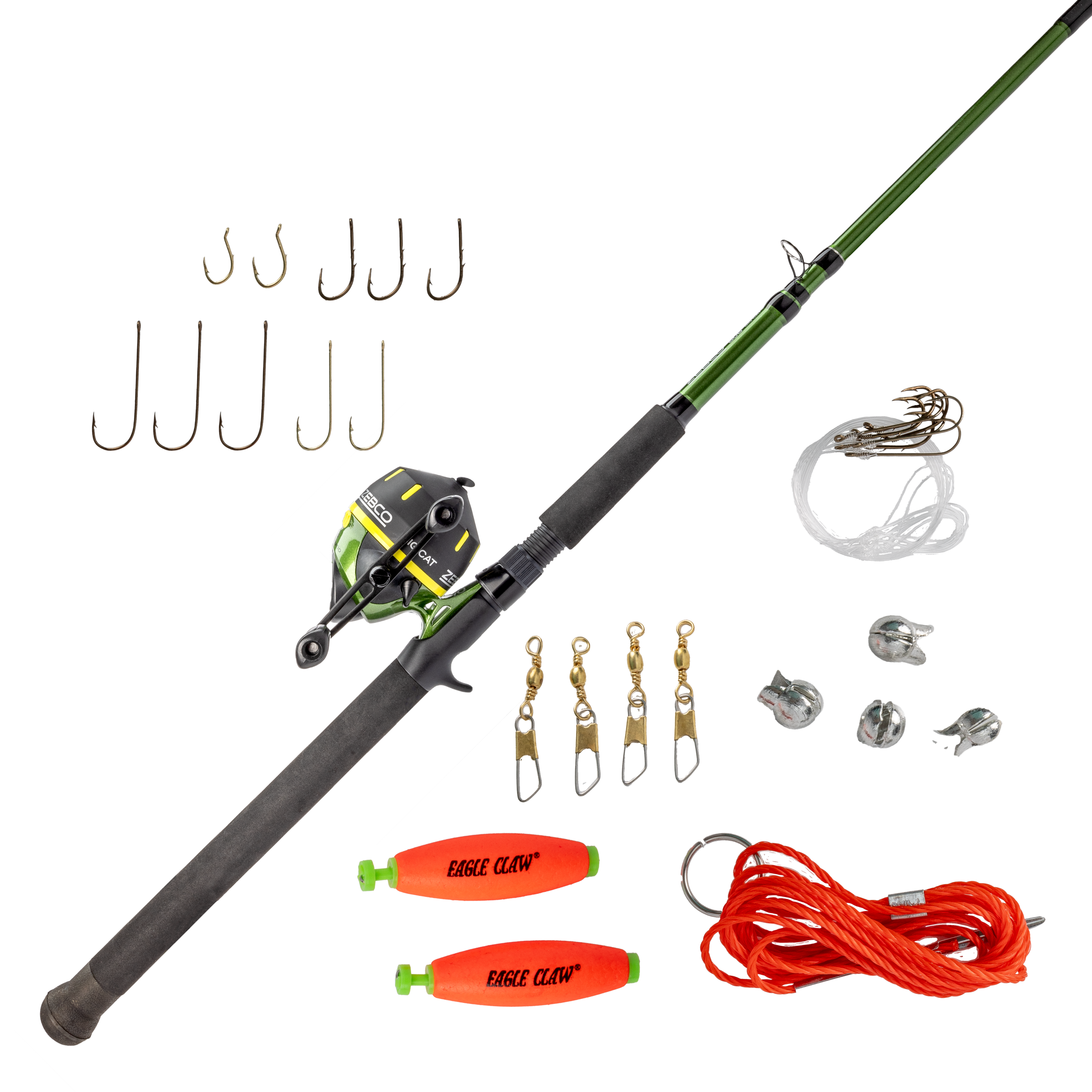 606 BIG CAT SPINCAST COMBO WITH EAGLE CLAW TACKLE | Zebco Fishing