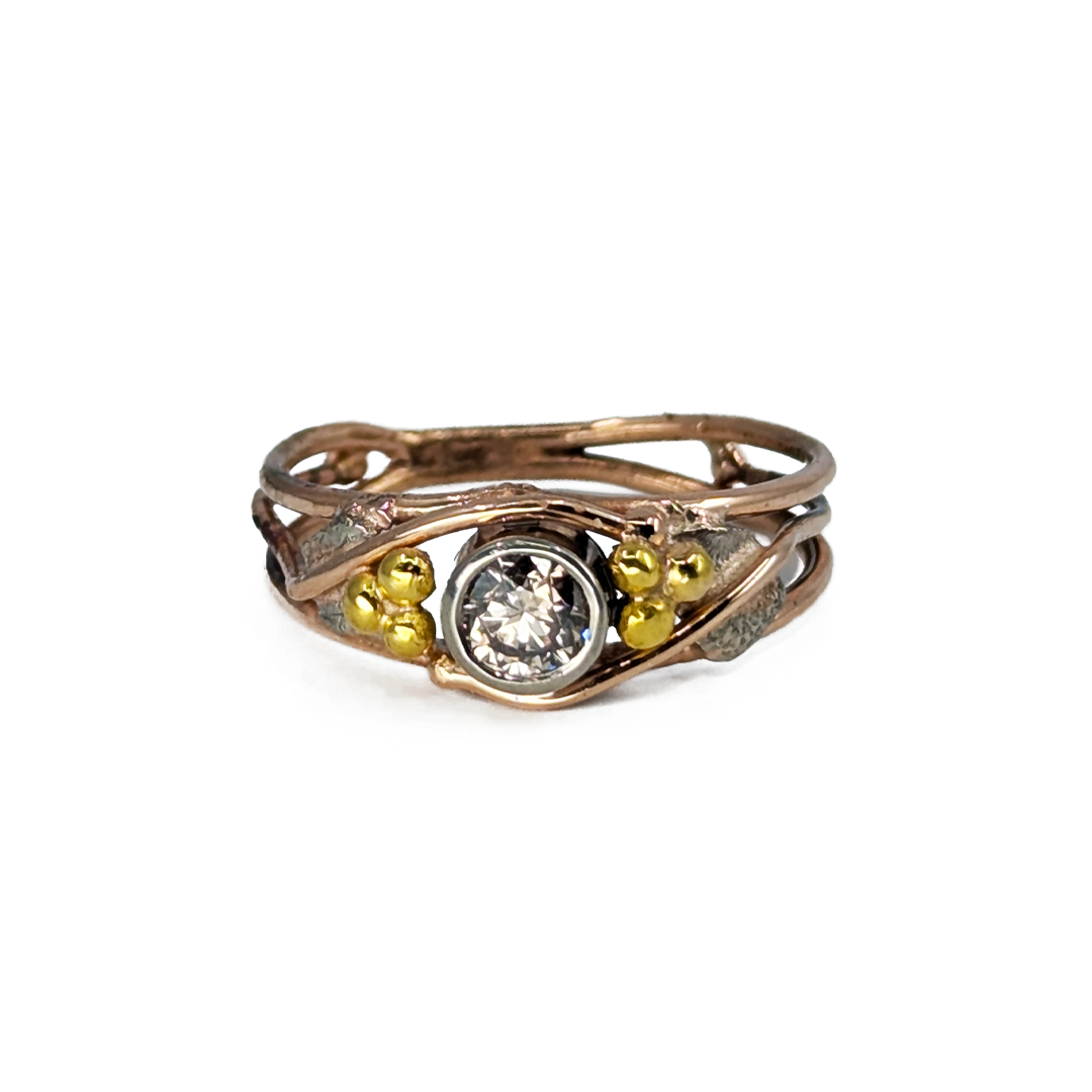 Champagne diamond in yellow, rose and white gold – Zest Jewelry Art