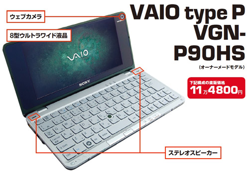 ソニーが満を持して投入 究極のモバイルノート誕生「VAIO type P VGN