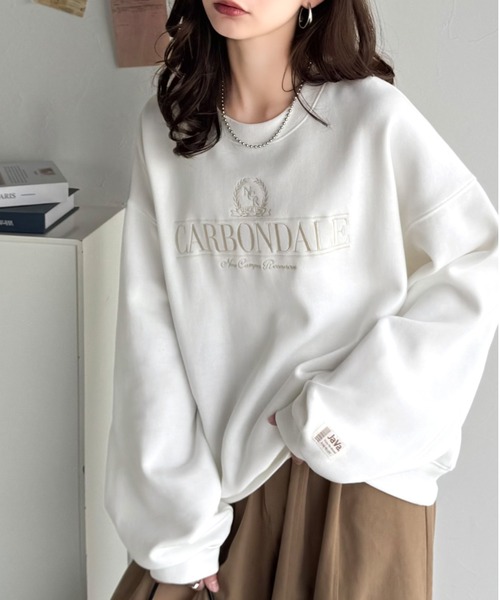 Java トレーナー スウェット ジャバコラボ」微配色刺繍の上品ロゴ