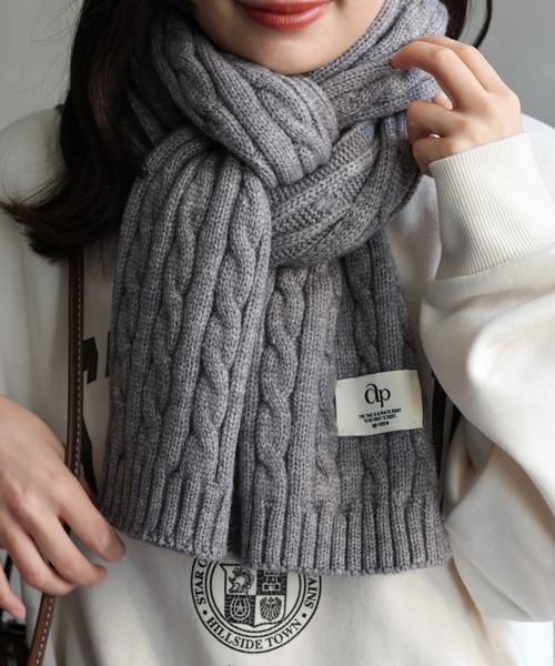 ap retro マフラー ストール ケーブルニットマフラー / ニットストール