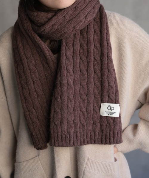 ap retro マフラー ストール ケーブルニットマフラー / ニットストール