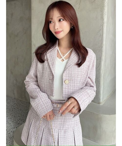 RESEXXY（リゼクシー） コート アウター ツイードクロップドジャケット