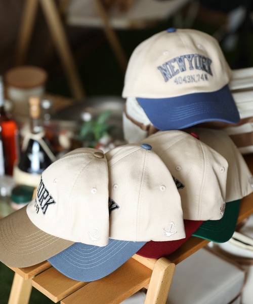 キャップ 帽子 HOOK -original-バイカラーアメカジ刺繍キャップ ハード