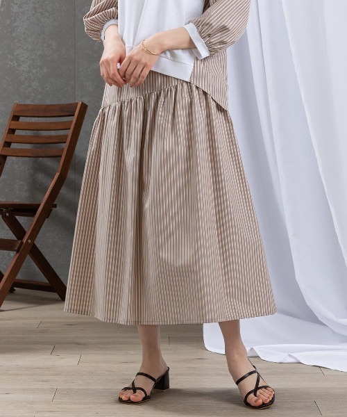 STUDIO PICONE（スタジオピッコーネ） スカート ストライプギャザー