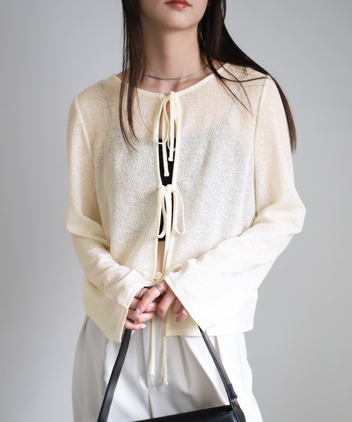 select MOCA（セレクトモカ） tシャツ 2WAYリボンスラブシアートップス