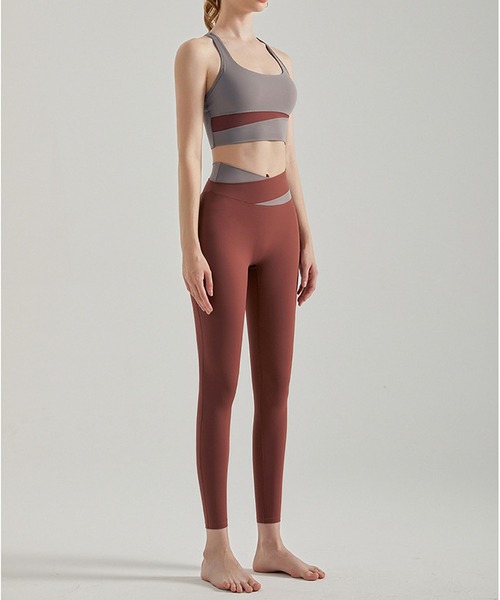 2点セットアップ トレーニングヨガフィットネス スポーツブラ/レギンス