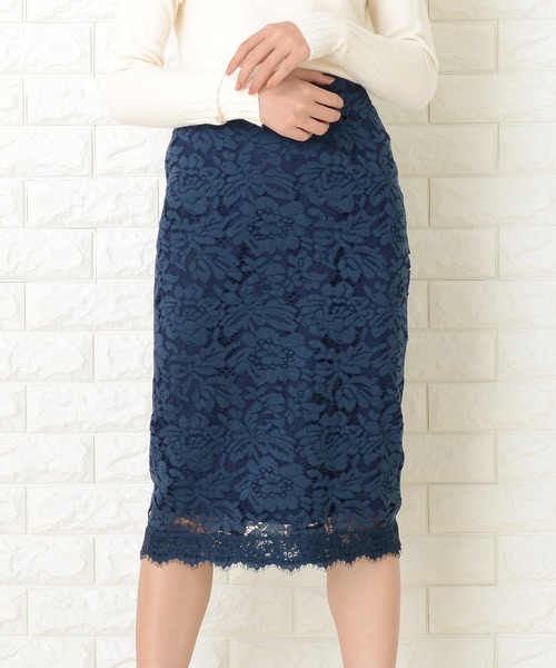 Lace Ladies（レースレディース） スカート 花柄総レースタイト