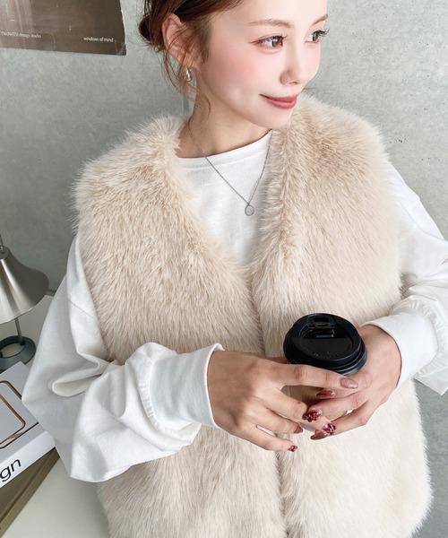 moment+ ベスト ジレ 「累計販売枚数1万枚突破！」Vネックロング