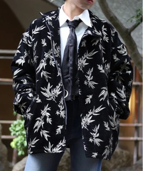 AXESーX ブルゾン アウター 竹林ジャガードブルゾン メンズ : ZOZOTOWN